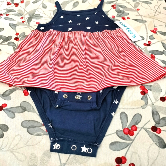 Baby Girls Americana Flag Print Sleeveless Sunsuit, NEW - Picture 6 of 6